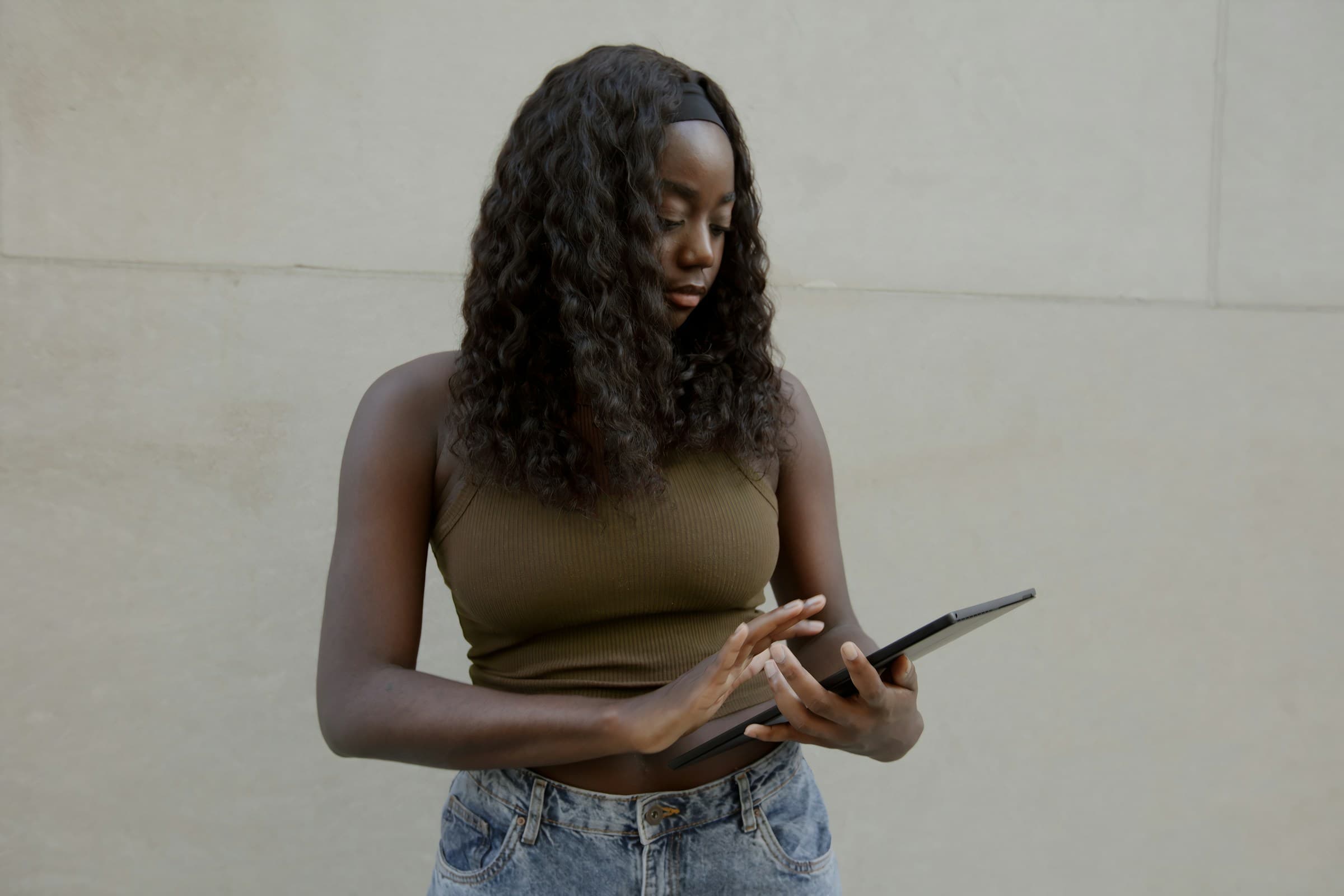 Student reading in library